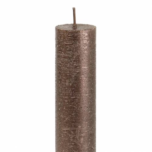 Itens Velas cônicas de cor sólida cobre metálico 34 mm × 240 mm 4 unidades