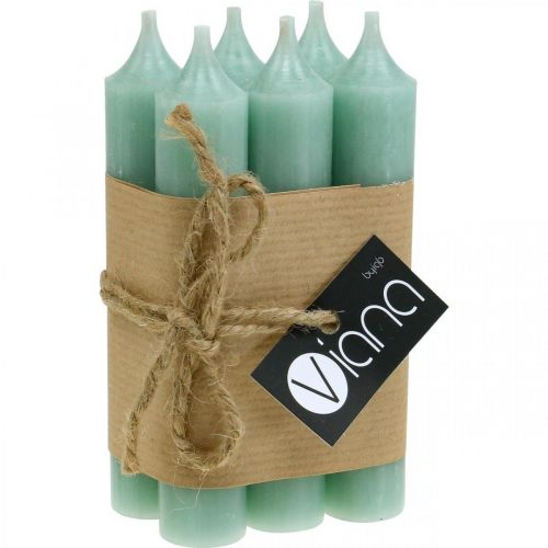 Floristik24 Velas cônicas velas curtas jade verde para laço Ø21/110mm 6 peças