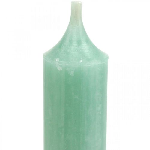 Itens Velas em bastão Velas verdes Decoração de velas de jade Ø21/170mm 6pcs