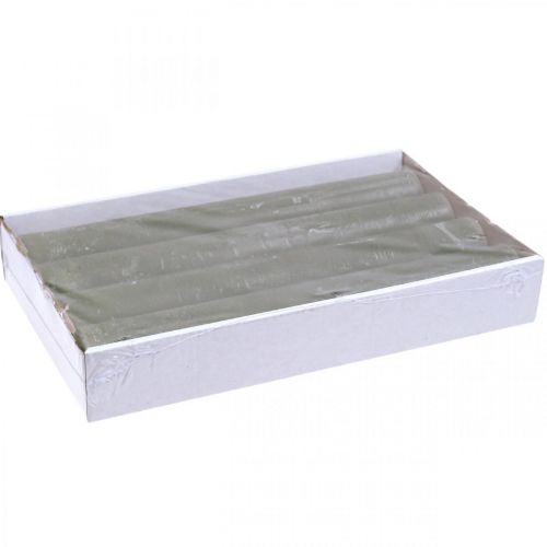 Itens Velas cor sólida verde azeitona em bastão 34×240mm 4 un