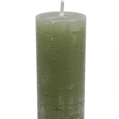 Itens Velas cor sólida verde azeitona em bastão 34×240mm 4 un