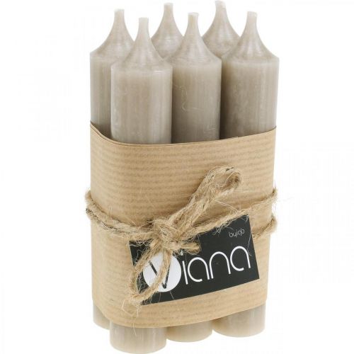Itens Velas cónicas velas curtas castanhas decoração de outono Ø21/110mm 6 un