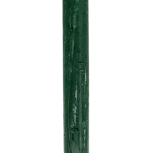 Floristik24 Vela cônica verde escuro cor sólida 34 x 240mm 4 un