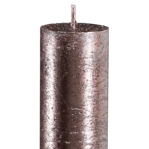 Floristik24 Velas cónicas cor sólida cobre lacado 34x300mm 4 un