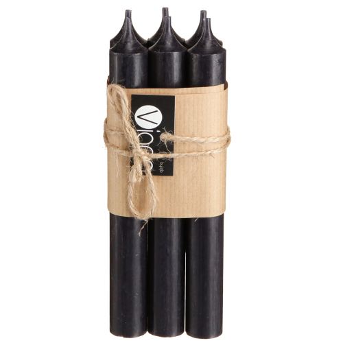 Itens Velas cônicas velas pretas decoração Ø21mm 170mm 6 un