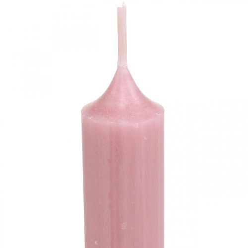 Itens Velas rústicas, cor sólida rosa 350/28mm 4uds