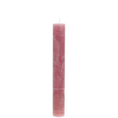 Floristik24 Velas cônicas cor sólida rosa velho 34 mm x 240 mm 4 unidades