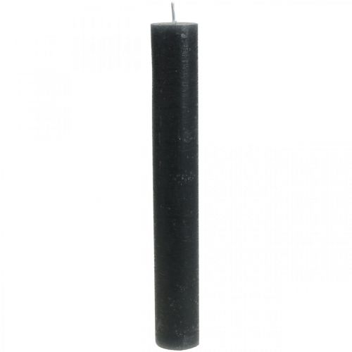 Velas cônicas velas antracite cor sólida 34×240mm 4 un
