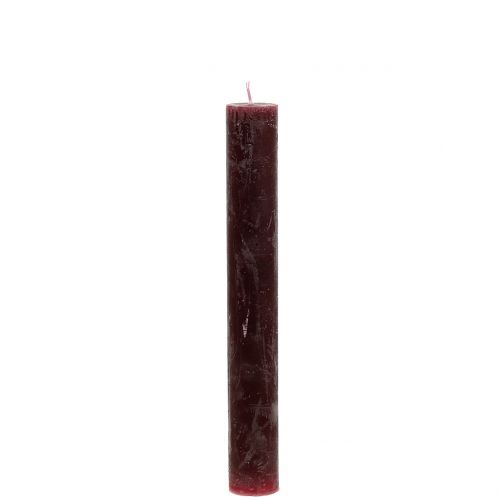 Floristik24 Velas cônicas cor sólida bordô 34 mm x 240 mm 4 unidades