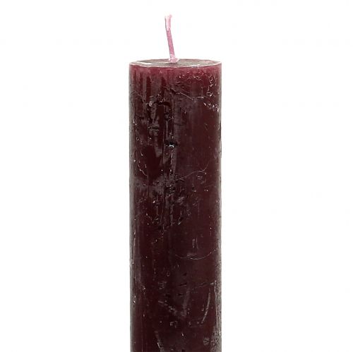 Floristik24 Velas cônicas cor sólida bordô 34 mm x 240 mm 4 unidades
