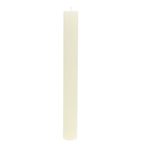 Floristik24 Velas cônicas creme de cor sólida 34 mm x 300 mm 4 unidades