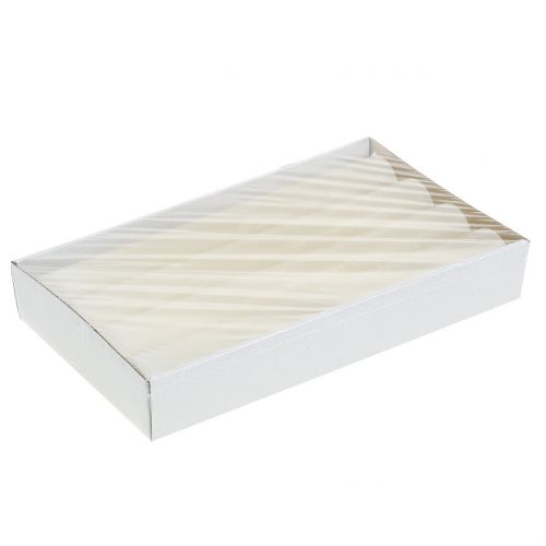 Itens Velas cônicas cor sólida creme 34mm x 300mm 4 un