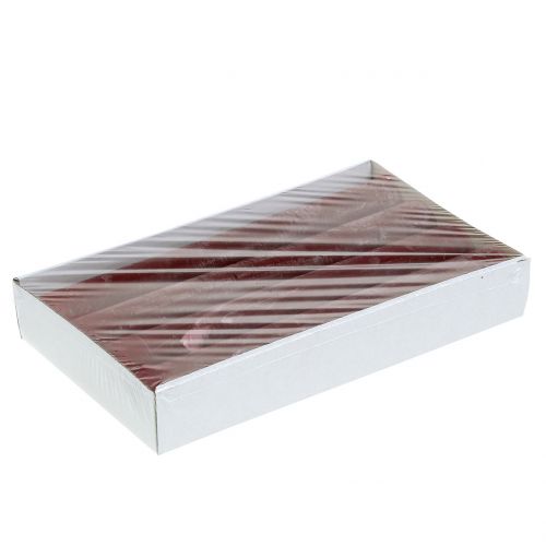 Floristik24 Velas cor sólida vermelho escuro 34mm x 300mm 4 unidades