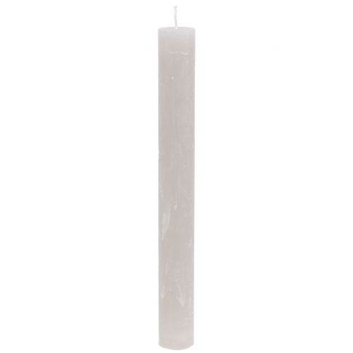 Itens Velas cônicas cor sólida cinza 34 mm x 300 mm 4 unidades