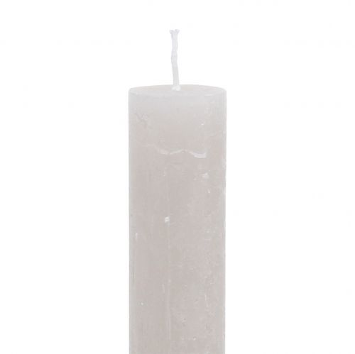 Itens Velas cônicas cor sólida cinza 34 mm x 300 mm 4 unidades
