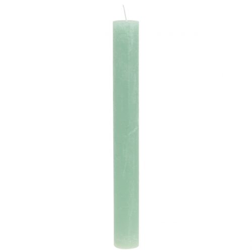 Floristik24 Velas coloridas através de verde claro 34mm x 300mm 4uds