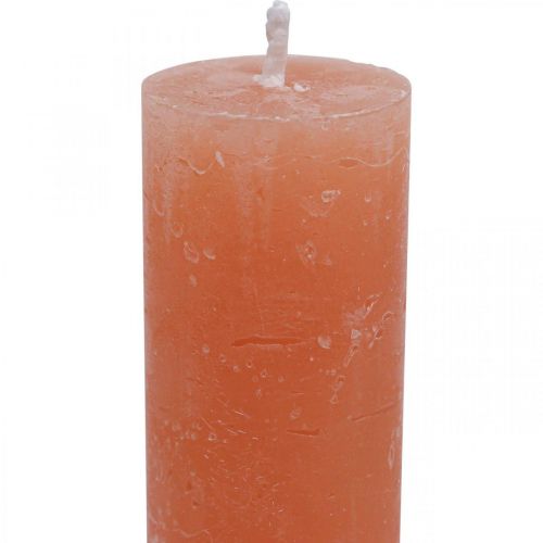 Itens Velas cônicas tingidas de laranja pêssego 34×240mm 4 unidades