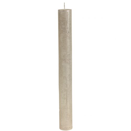 Floristik24 Velas cônicas cor sólida champanhe 34mm x 300mm 4 un