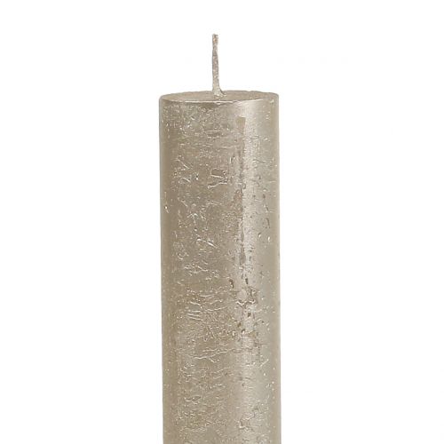 Floristik24 Velas cônicas cor sólida champanhe 34mm x 300mm 4 un