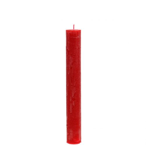 Velas cônicas tingidas de vermelho 34 mm x 240 mm 4 un