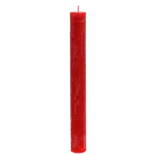 Floristik24 Velas cônicas tingidas de vermelho 34mm x 300mm 4 un