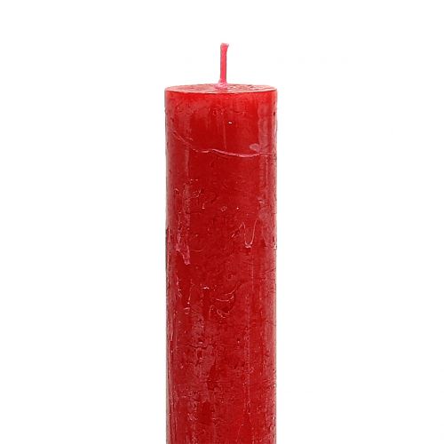 Itens Velas coloridas a vermelho 34 mm x 300 mm 4 unidades