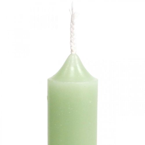 Itens Velas curtas velas verdes menta Ø22/110mm 6pcs