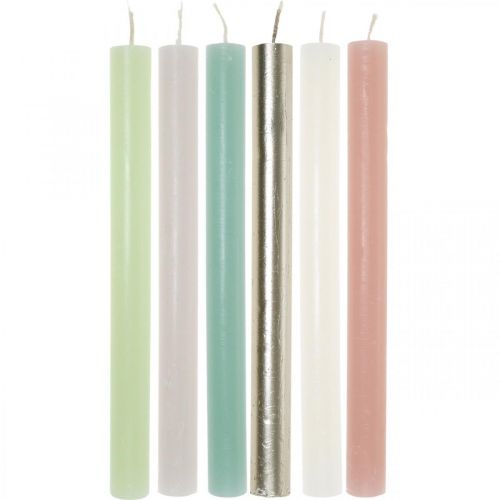 Itens Velas em bastão, cor sólida, várias cores, 21×240mm, 12 peças