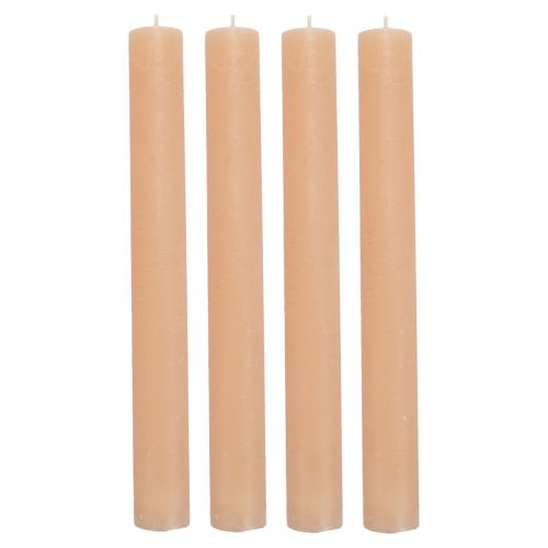 Floristik24 Velas cônicas de cor sólida Velas pêssego laranja 34×300mm 4 unidades