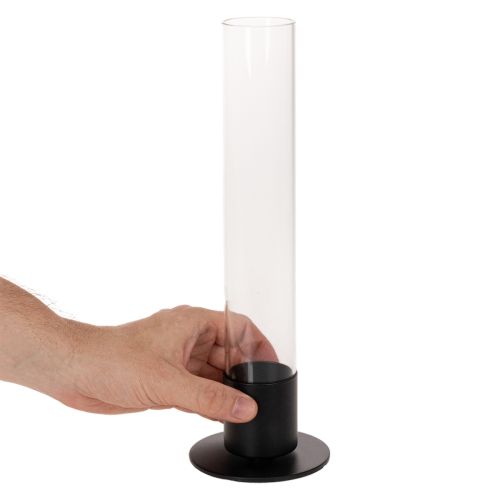 Castiçal cônico com cilindro de vidro. Simples e atemporal. 31 cm | Floristik24.pt