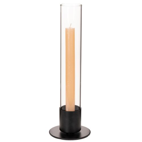 Castiçal cônico com cilindro de vidro. Simples e atemporal. 31 cm | Floristik24.pt