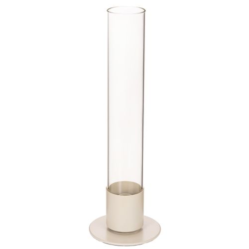 Castiçal moderno para vela cônica com base e cilindro de vidro, 31 cm comprar | Floristik24.pt