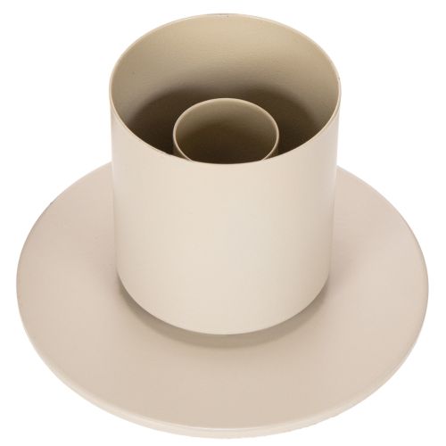 Castiçal moderno para vela cônica com base e cilindro de vidro, 31 cm | Floristik24.pt