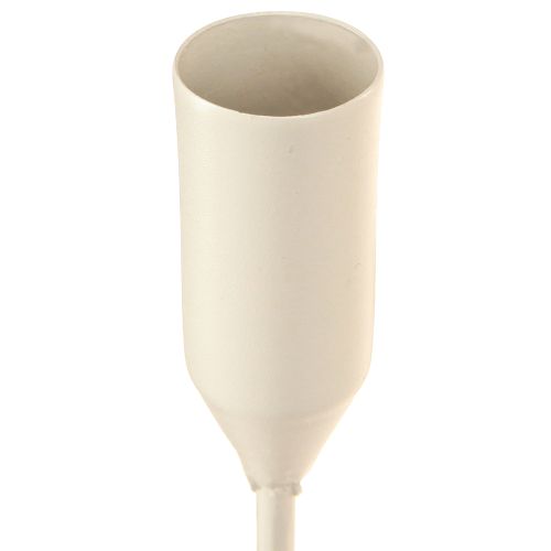 Itens Porta-velas cônico 6 velas porta-velas cinza Ø20cm H31cm