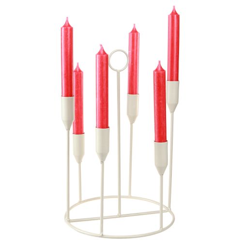 Itens Porta-velas cônico 6 velas porta-velas cinza Ø20cm H31cm