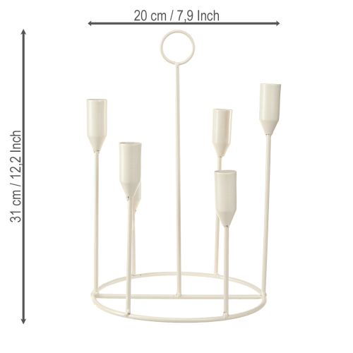 Itens Porta-velas cônico 6 velas porta-velas cinza Ø20cm H31cm
