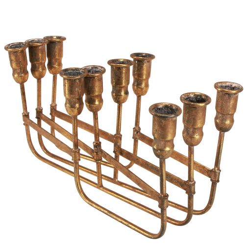 Itens Castiçal antigo para 10 velas ouro 46×46cm Alt.16,5cm