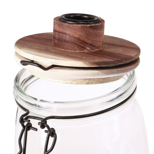 Floristik24 Castiçal em bastão de vidro decorativo com fecho Ø10cm Alt.16cm