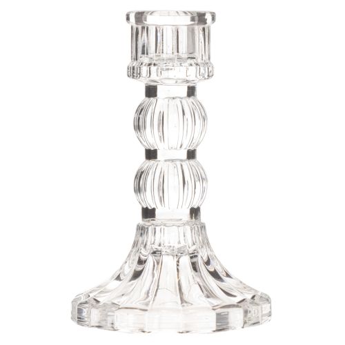 Castiçal transparente, design clássico, decoração de mesa, 12 cm, 2 peças | Floristik24.pt
