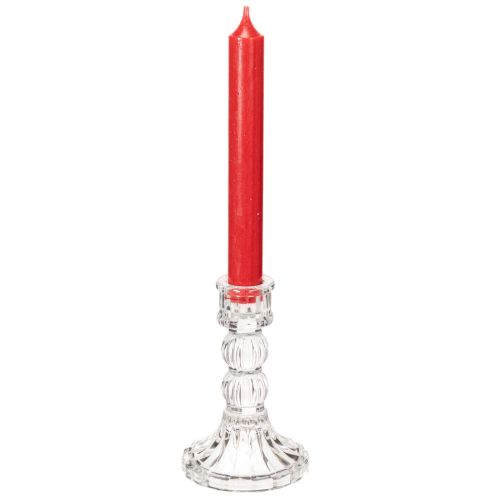 Castiçal transparente, design clássico, decoração de mesa, 12 cm, 2 peças | Floristik24.pt
