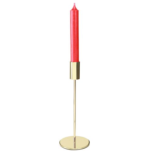 Itens Porta-velas moderno em metal dourado 21,5cm 4 peças
