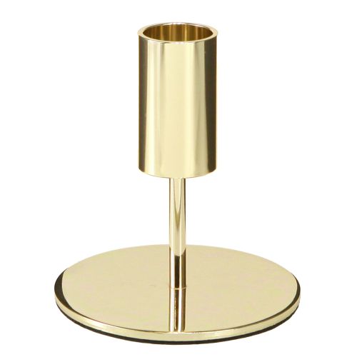 Floristik24 Porta-velas moderno dourado de metal com altura de 10 cm, 4 peças