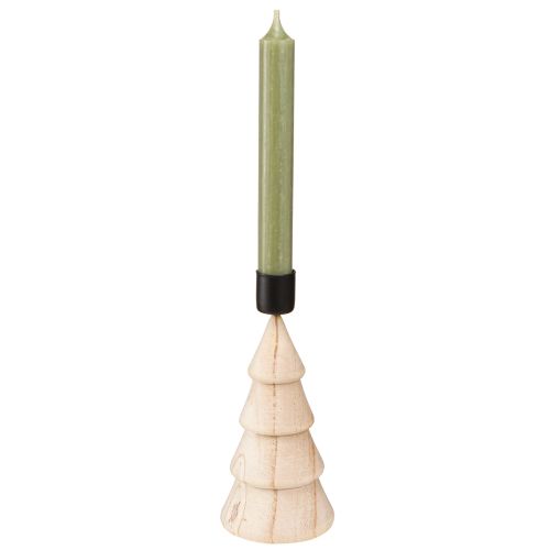 Itens Castiçal de madeira para decoração de árvore de Natal natural H16cm 2 peças