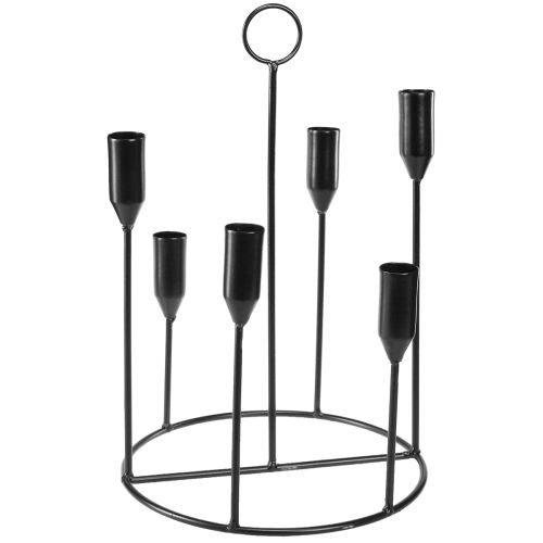 Itens Castiçal de metal para 6 velas, preto, Ø20 cm, A31 cm