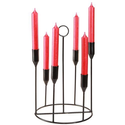 Itens Castiçal de metal para 6 velas, preto, Ø20 cm, A31 cm
