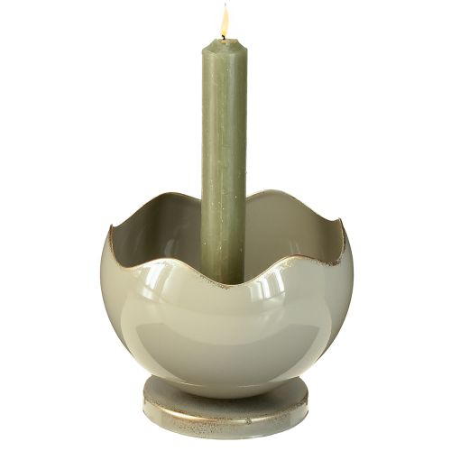 Itens Porta-velas cônico porta-velas de metal cinza dourado H9,5cm