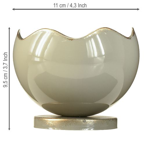 Itens Porta-velas cônico porta-velas de metal cinza dourado H9,5cm