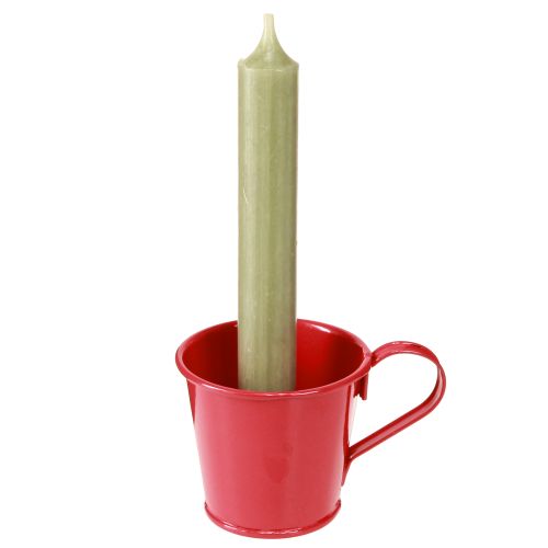 Porta-velas de metal vermelho H6cm 6 peças