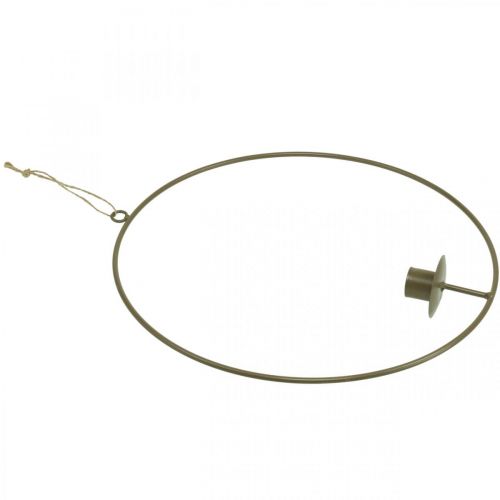 Floristik24 Anel decorativo para pendurar Castiçal Loop Castanho Ø30cm
