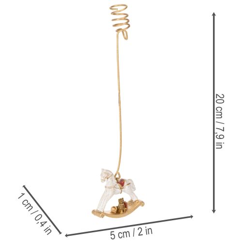 Suporte para vela de Natal em forma de cavalo de balanço, 20 cm, conjunto com 3 peças | Floristik24.pt